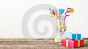 Celebration, Birthday party background with colorful party hat,