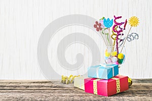 Celebration, Birthday party background with colorful party hat,