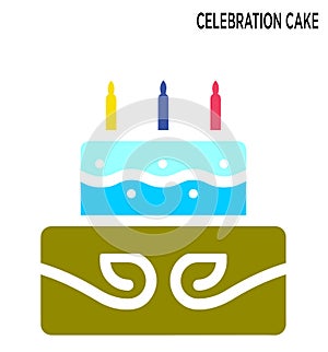 Celebration cake editable icon symbol design