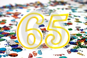 Celebration Candle - Number 65