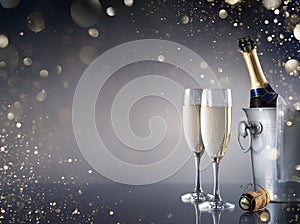 Celebration With Champagne - Pair Of Flutes