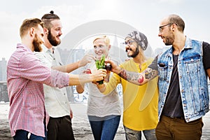 Celebration Cheers Hipster Drinking Together Friends Concept