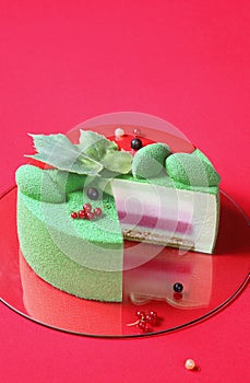 Celebration (Christmas) Matcha and Currants Mousse Cake