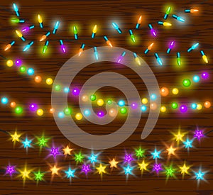 Celebration Christmas New Years Birthdays and other events glowing colorful led lights bulbs lamps garlands