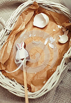 Celebration for easter card, candy toy bunny with