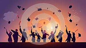 Celebration Education Graduation Student Success Learning Concept, generative ai