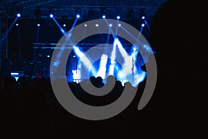 Celebration or event or concert background photo with silhouette of people