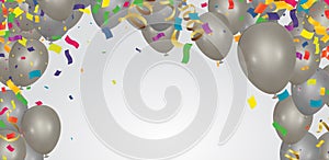 Celebration festive background with balloons icons and objects