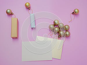 Celebration flat lay minimal idea for christmas and new year eve