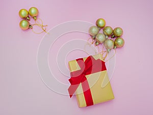 Celebration flat lay minimal idea for christmas and new year eve