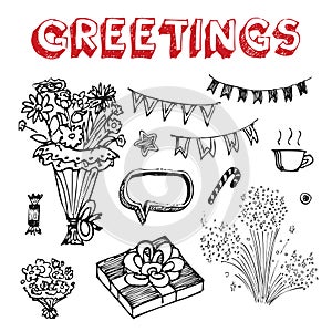 Celebration icons set