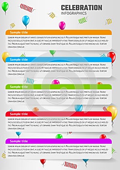 Celebration infographics with balloons