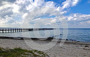 Long boardwalk on the beach