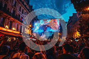 Celebration of the Olympics on the streets of Paris photo