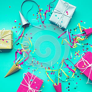 Celebration,party backgrounds concepts ideas with colorful gift box