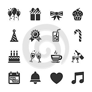 Celebration and party icon set, vector eps10