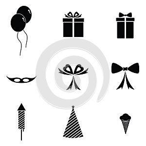 Celebration party icons set