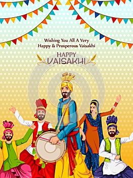 Celebration of Punjabi festival Vaisakhi background photo