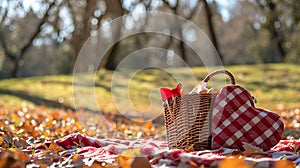 Celebration style of Valentine day picnic in green garden