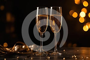 Celebration toast with champagne Generative AI