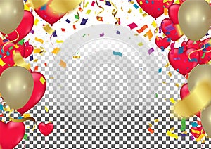 Celebrations Party Birthday Background Baner with Flags and Balloons Illustration. EPS10