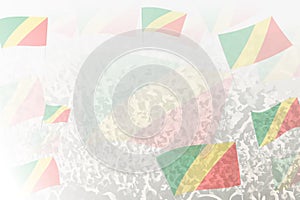 Celebratory Crowd with Congo Flags Background photo