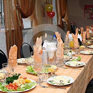 The celebratory decorated table