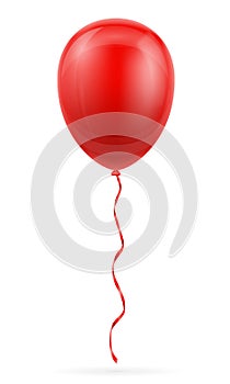 Celebratory red balloon pumped helium with ribbon stock vector i