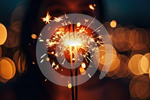 Celebratory Sparkler newyear. Generate Ai