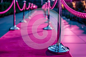 Celebrity Awards Ceremony with Pink Carpet at Film Festival. Concept Red Carpet Fashion, Celebrity