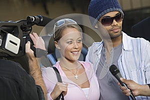 Celebrity Couple And Paparazzi