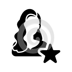 Celebrity, eminent, exclusivity icon. Black vector graphics photo