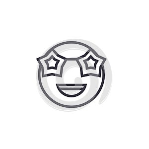 Celebrity Emoji concept line editable vector, concept icon. Celebrity Emoji concept linear emotion illustration