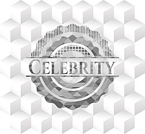 Celebrity grey emblem with cube white background.  EPS10