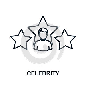 Celebrity icon. Outline style thin design from influencer icons collection. Line Celebrity icon for web design, apps, software,