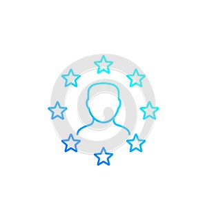 Celebrity line vector icon