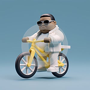 Celebrity Mashup Action Figure: White And Black Man On Bike