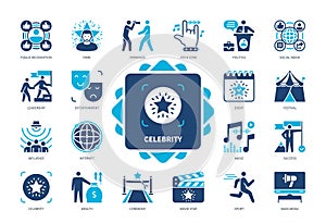 Celebrity solid icon set