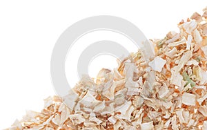 Celery dried slices isolated on white