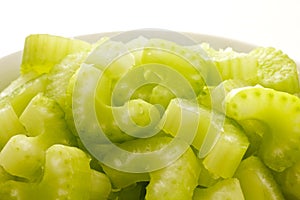 Celery stems cut