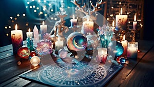 A celestial astrology altar, Ai generated image