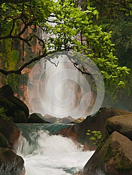 Celestial blue waterfall