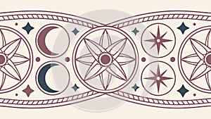 Celestial border, moon, stars, and cosmic beauty. vector design Generative AI