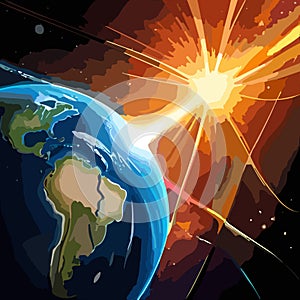 Celestial Cataclysm: Meteor Strike on Earth