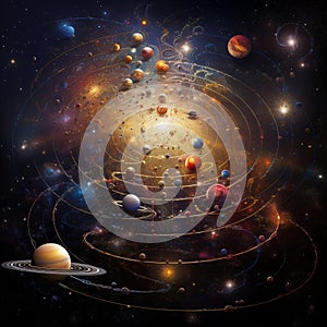 Celestial Choreography: Flawlessly Aligned Planets Dancing in the Solar System