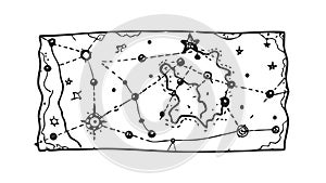 Celestial Constellation Map: Astronomical Star Chart, vector design Generative AI