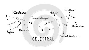 Celestial Constellation Map Astronomy Star Chart Design, vector design Generative AI