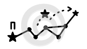 Celestial constellation map: night sky and astronomical navigation, vector design Generative AI