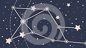 Celestial Constellation Map. Starry Night Sky Guide, vector design Generative AI
