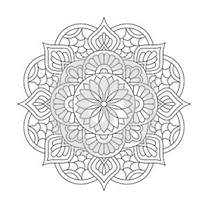 Celestial Convergence Mandala Coloring Book Page for kdp Book Interior photo
